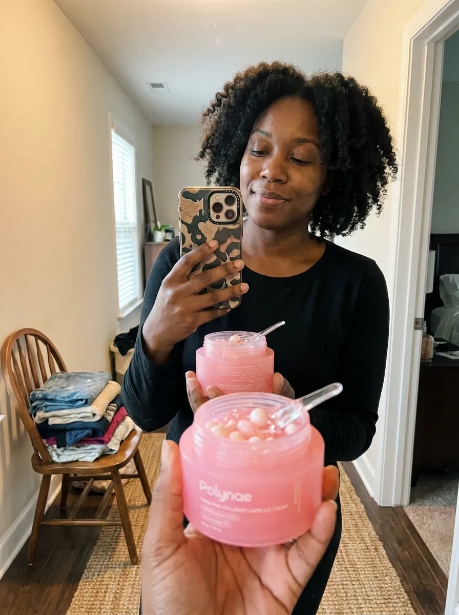 Customer photo — Polynae Polynae PDRN Collagen Capsule Cream — product in hand, 5-star review.