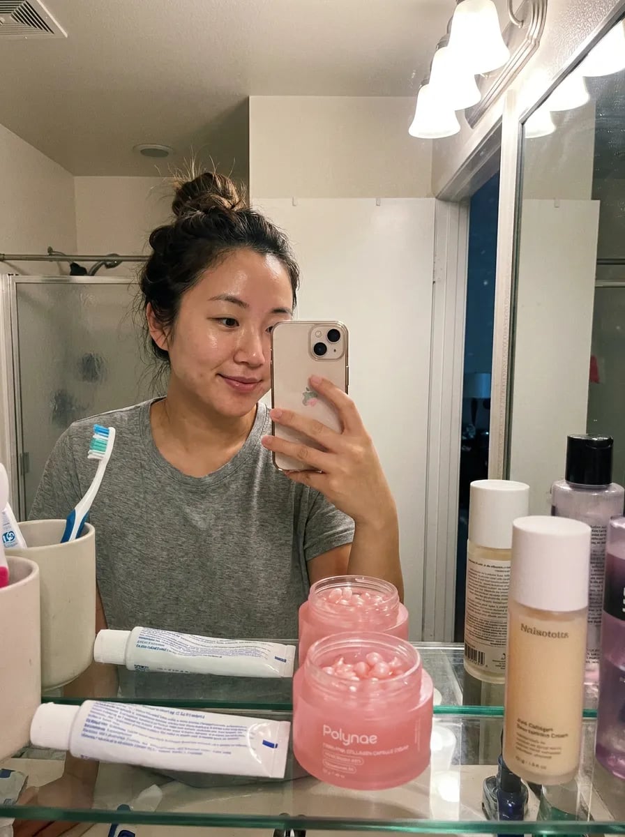 Customer photo — Polynae Polynae PDRN Collagen Capsule Cream — showing the result, 5-star review.