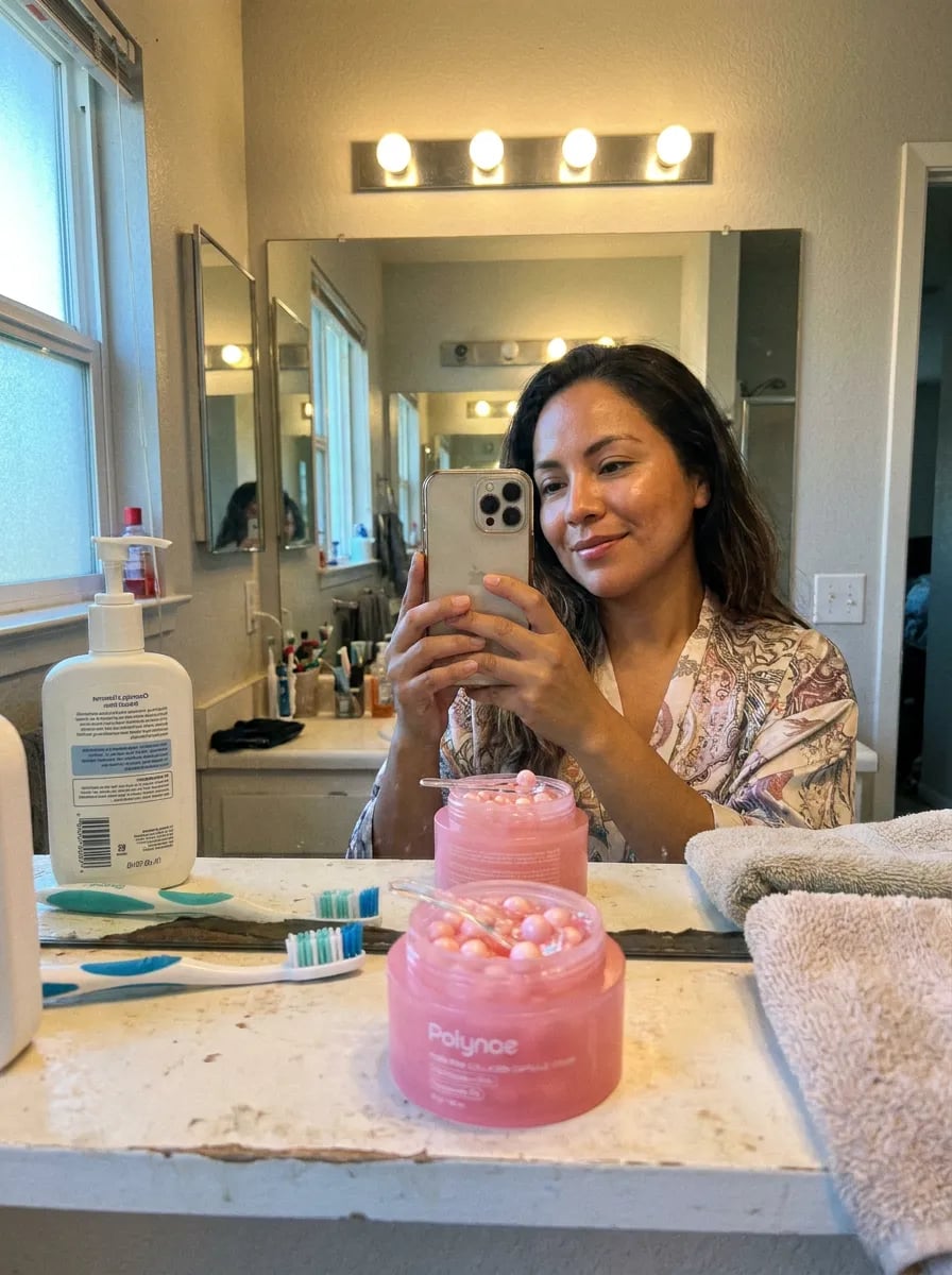 Customer photo — Polynae Polynae PDRN Collagen Capsule Cream — showing the result, 5-star review.