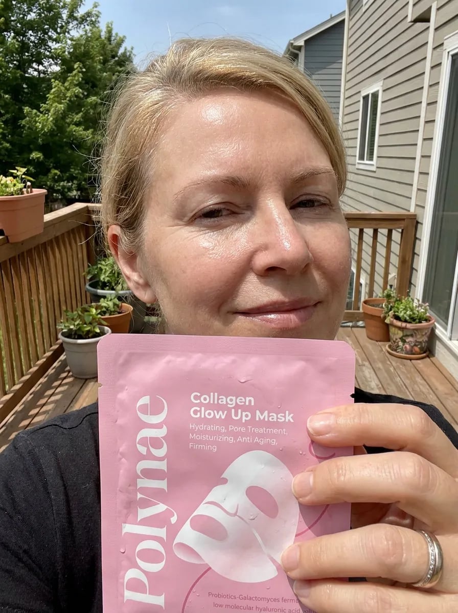 Customer photo — Polynae Polynae PDRN Collagen Mask — product in use, 5-star review.