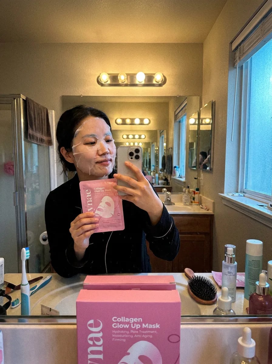 Customer photo — Polynae Polynae PDRN Collagen Mask — product in use, 5-star review.