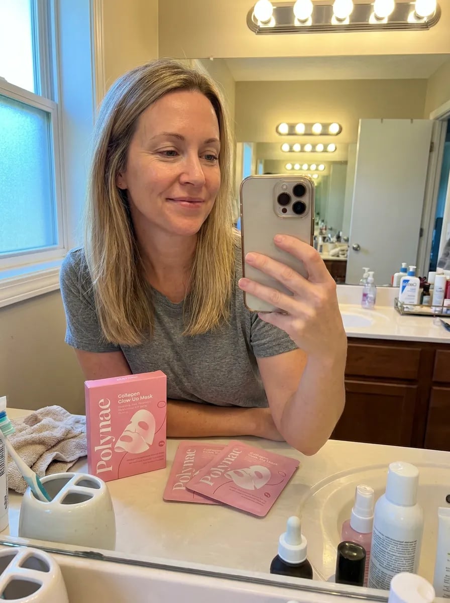 Customer photo — Polynae Polynae PDRN Collagen Mask — showing the result, 4-star review.