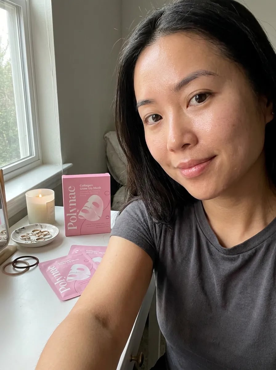 Customer photo — Polynae Polynae PDRN Collagen Mask — showing the result, 5-star review.