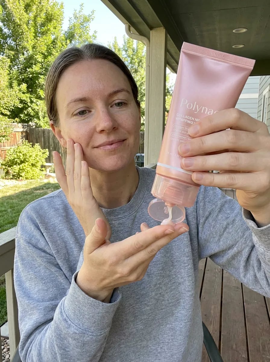 Customer photo — Polynae Polynae PDRN Collagen Night Mask — product in use, 5-star review.