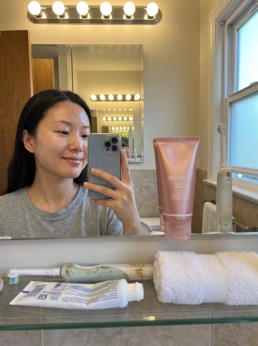 Customer photo — Polynae Polynae PDRN Collagen Night Mask — showing the result, 5-star review.