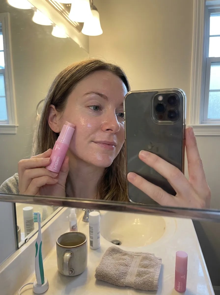 Customer photo — Polynae Polynae PDRN Collagen Volume Balm — product in hand, 4-star review.